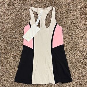 lululemon athletica Colorblock Racerback Tank Top - Cream, Pink, Black
